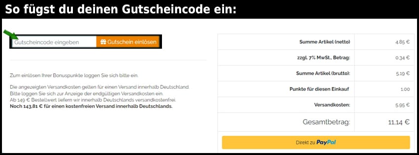 sweet24 Gutschein einfuegen und sparen schwarz