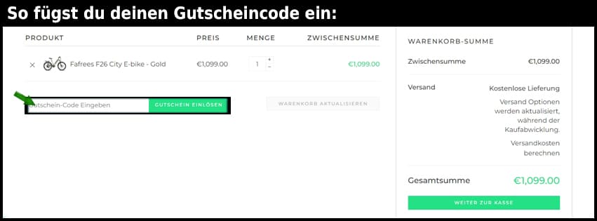 bikehello Gutschein einfuegen und sparen schwarz