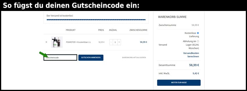 fusl Gutschein einfuegen und sparen schwarz