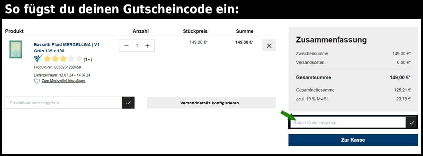 basquido.de Gutschein einfuegen und sparen schwarz