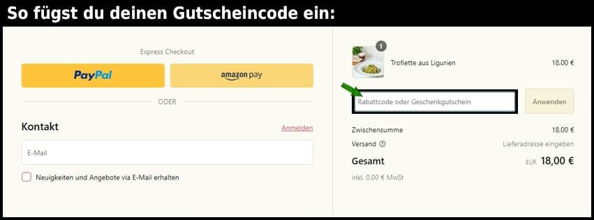 mycookingbox Gutschein einfuegen und sparen schwarz