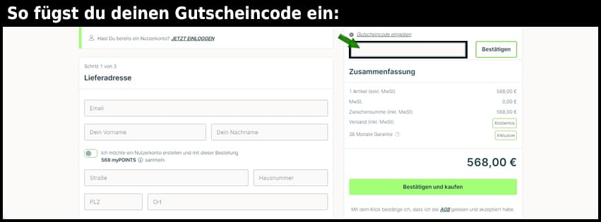 myswooop Gutschein einfuegen und sparen schwarz