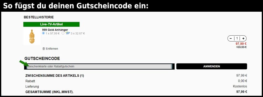 shoplc Gutschein einfuegen und sparen schwarz