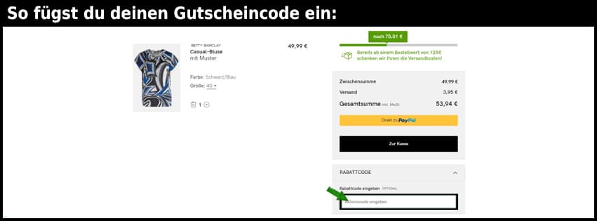 bettybarclay Gutschein einfuegen und sparen schwarz