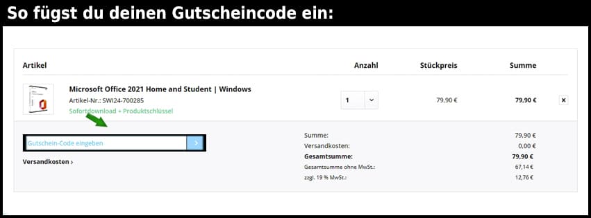 softwareindustrie24 Gutschein einfuegen und sparen schwarz