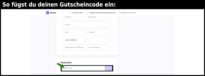 webme Gutschein einfuegen und sparen schwarz