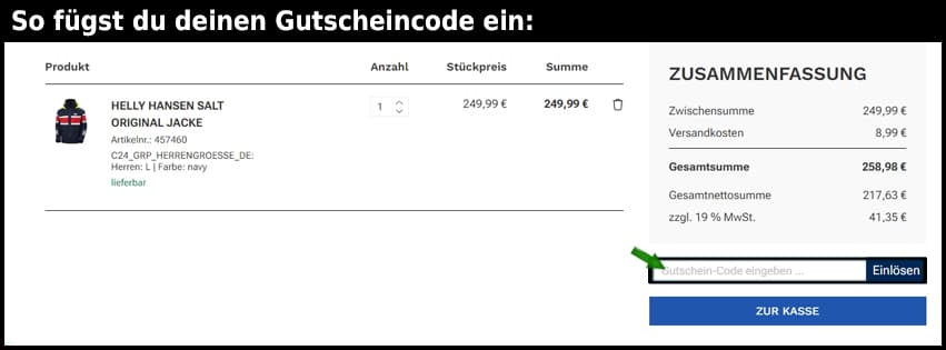 compass24 Gutschein einfuegen und sparen schwarz