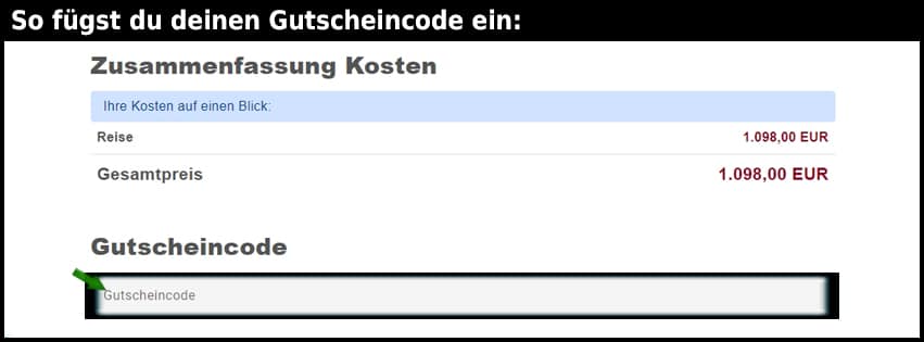 suntour-reisen Gutschein einfuegen und sparen schwarz