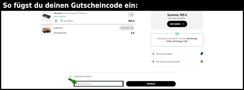thomann Gutschein einfuegen und sparen schwarz