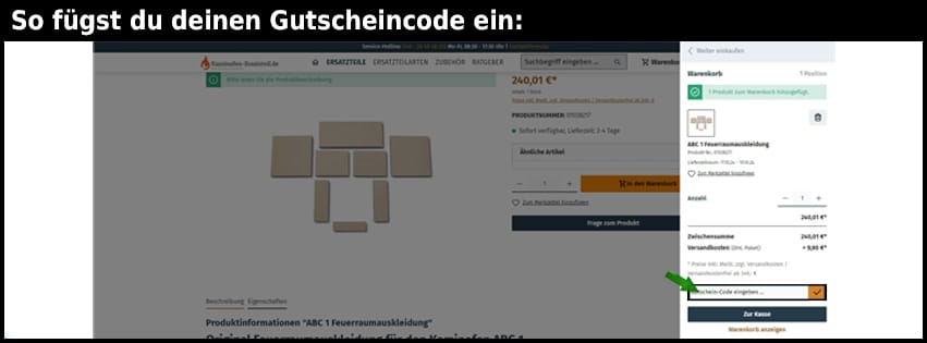 kaminofen-ersatzteil Gutschein einfuegen und sparen schwarz