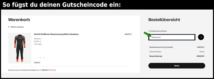 orca Gutschein einfuegen und sparen schwarz