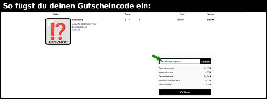 zero Gutschein einfuegen und sparen schwarz