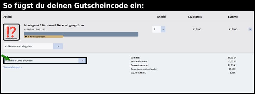 alutuerenland Gutschein einfuegen und sparen schwarz