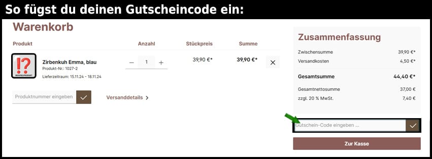 tiroler-zirbenkissen Gutschein einfuegen und sparen schwarz