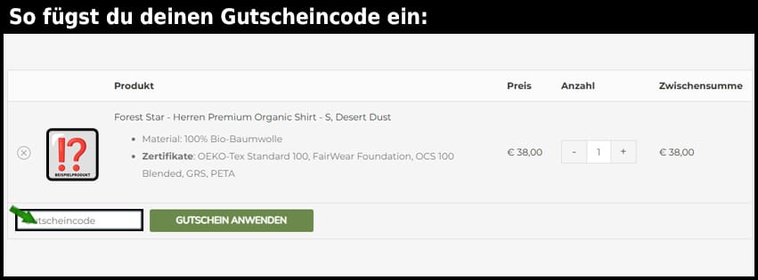 wiseshirt.shop Gutschein einfuegen und sparen schwarz