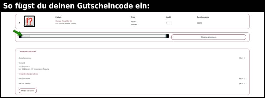 basics4joy Gutschein einfuegen und sparen schwarz