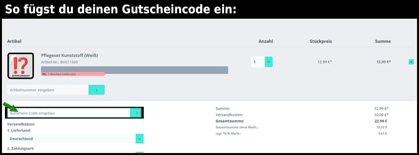 kunststofftuerenland Gutschein einfuegen und sparen schwarz