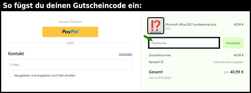 software-dealz Gutschein einfuegen und sparen schwarz