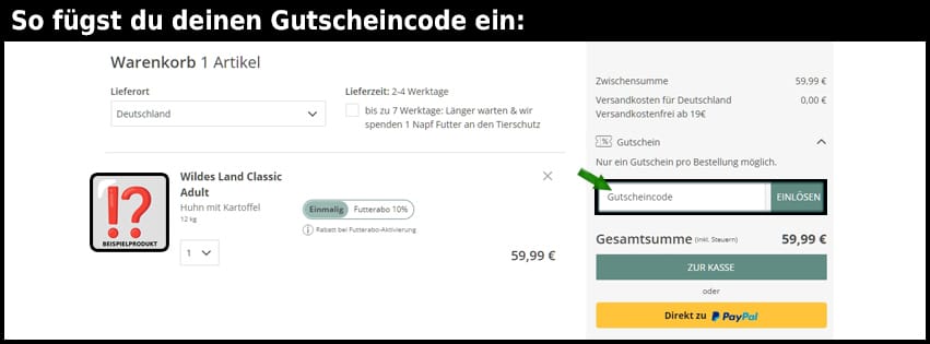 wildes-land Gutschein einfuegen und sparen schwarz